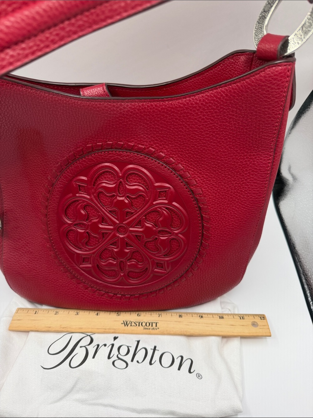 Retired Brighton Ferrara Medallion Adeline Red Shoulder Bag - Picture 15 of 16